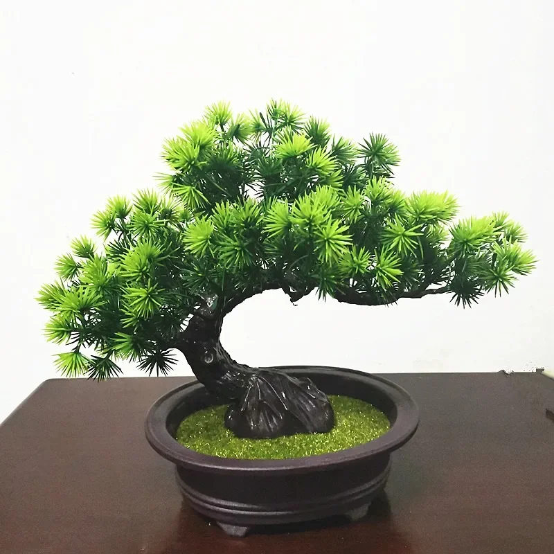 Artificial Pine Plants Bonsai Fake Tree Plastic Plants Landscape Simulation Tree Garden Home Ornaments Office Desktop Decoration