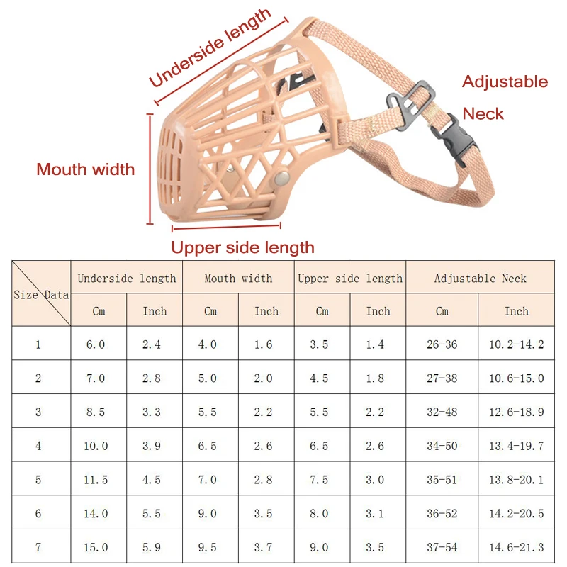 Soft Plastic and Leather Strong Dog Muzzle Basket Design Anti-biting Adjusting Straps Mask Dog Muzzle for Small Medium Large Dog