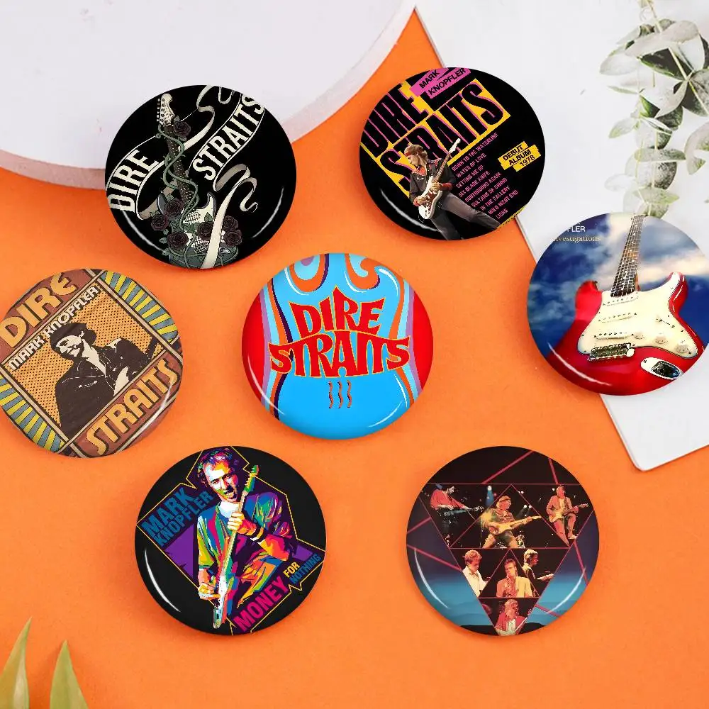 Rock Band D-Dire S-Straits 32/44/58mm Handmade Pin Round Funny Snap-in Brooches for Backpack Cothes Accessories Badge