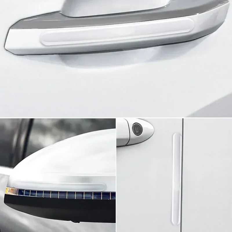 Car Door Edge Transparent Anti Scratch Protection Strips Bumper Scuff Plate Bar Rearview Mirror Anti-collision Protector Sticker