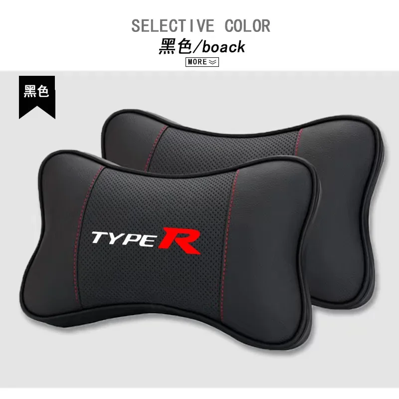1Pcs Car Seat Headrest Auto Logo Neck Pillow For Honda Accord Civic FIT TYPER CRV TYPE R car accessories interior