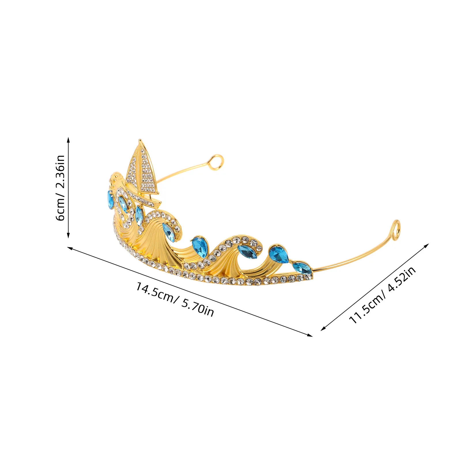 Ocean Sailboat Rhinestone Crown Tiara Headband Mermaid Costume Birthday Party Prom Accessories Sailboat Nautical Tiara