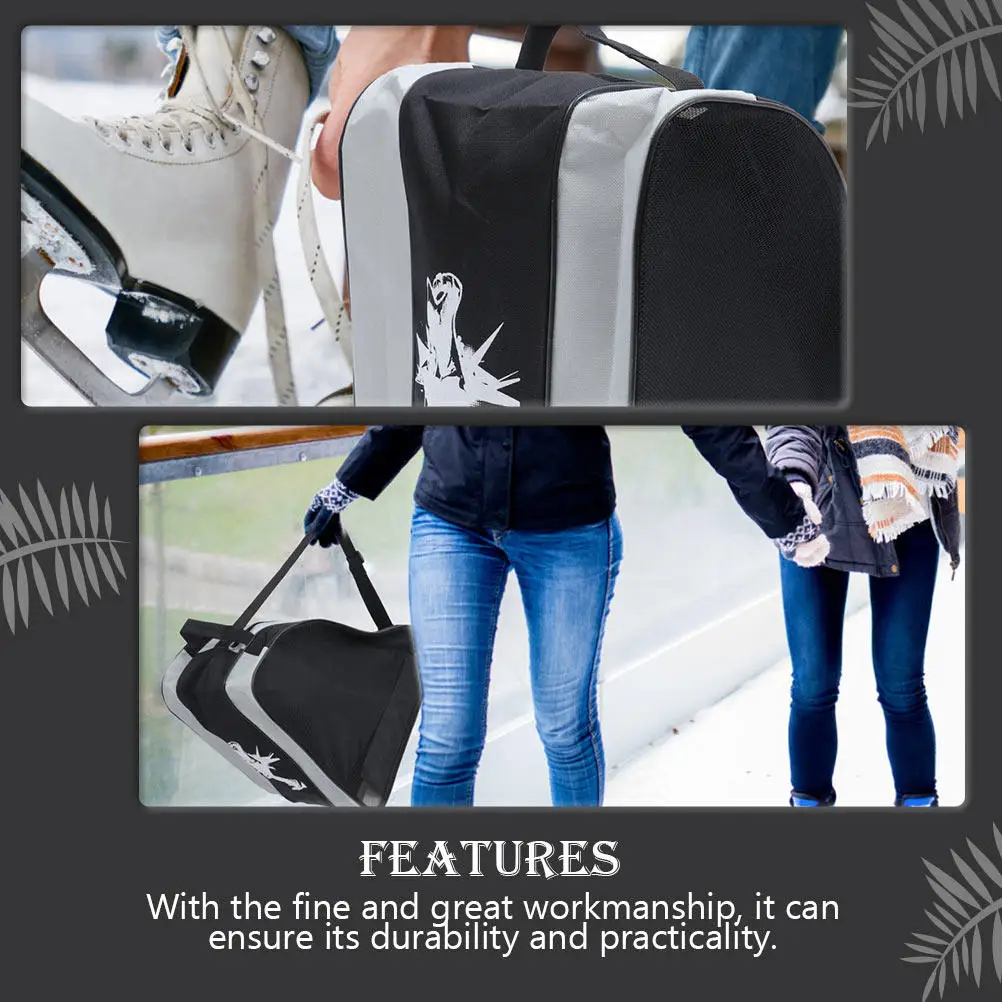 

Washable Wear-Resistant Roller Skate Bag Thick Cloth Material Large Capacity Skate Storage Container for Ice Skating Outdoor Use