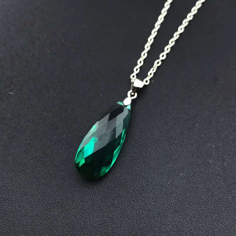 CSJ Trendy Green Quartz Pendant Sterling 925 Silver Amethyst Crystal Necklace for Women Birthday Party Jewelry Gift