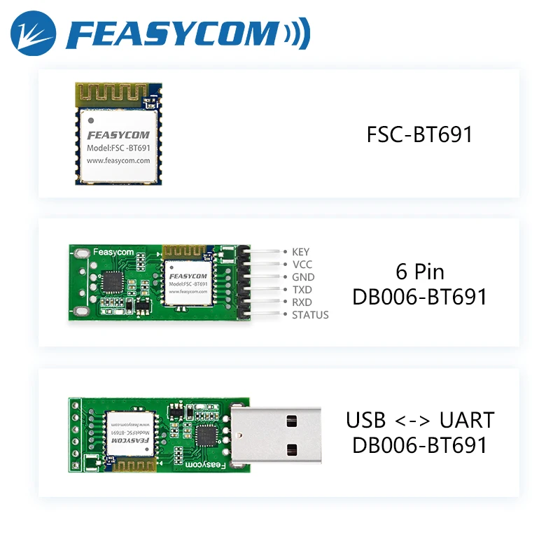 Feasycom FSC-BT691 Dialog DA14531 Bluetooth 5.1 Low Energy Kleines ATT GATT UART SOC Drahtloses Sensor Programmierbares BLE-Modul