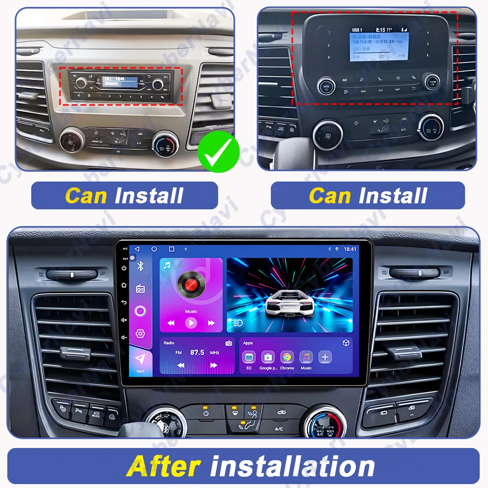 Car Android Radio For Ford Transit Custom 350 Transit V363 2020 - 2022 Stereo Multimedia Player GPS Navigation Head Unit WIFI 4G