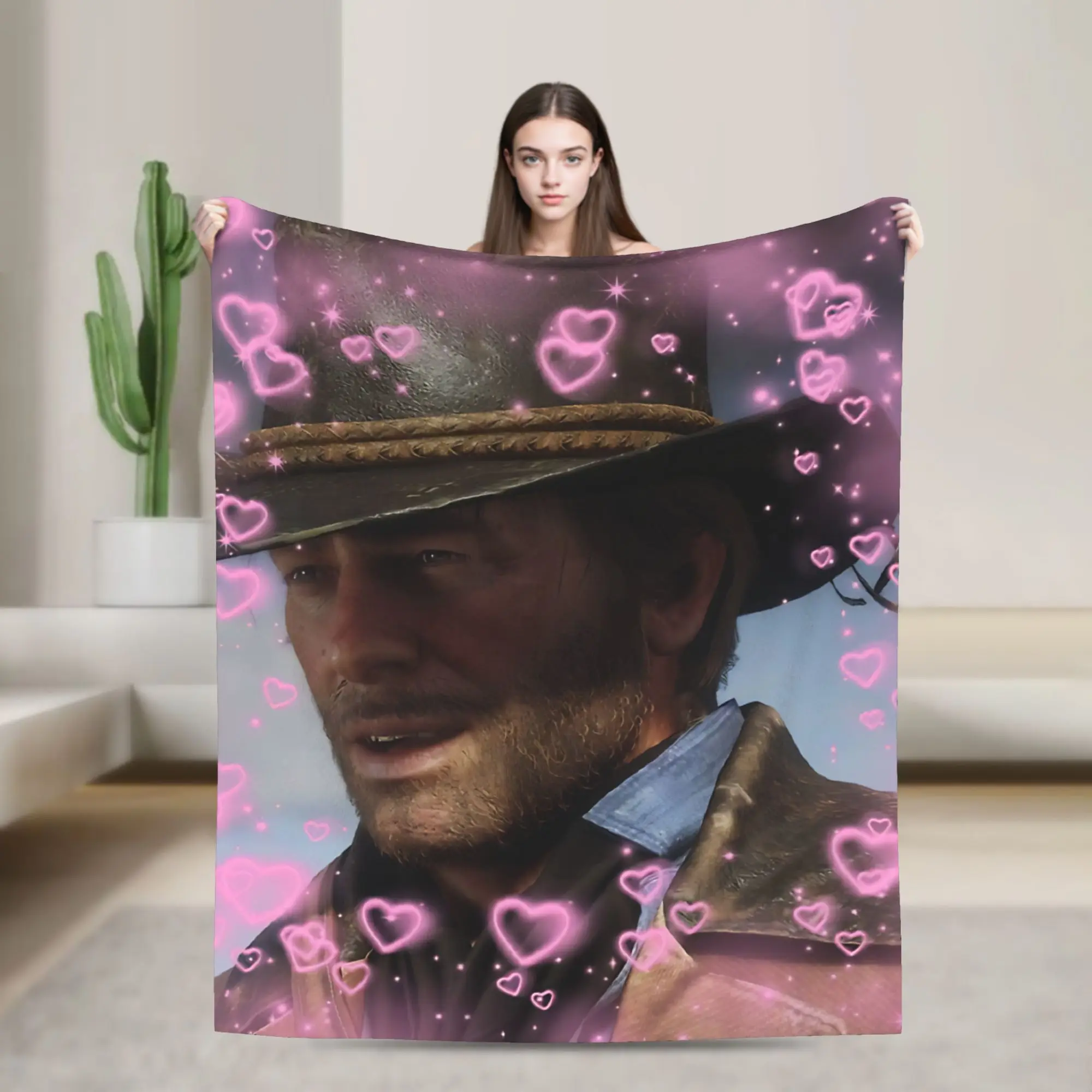 Arthur Morgan Red Dead Redemption Blanket  Camping Flannel Bedding Throws For Couch Bed Warm Custom Quality Bedspread