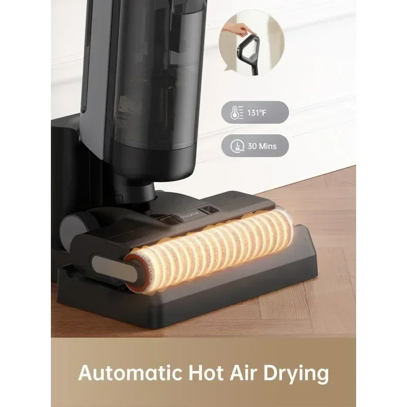 DD2Dreametech H12 Dual Smart Wet Dry Vacuum,Floor Cleaner Mop Combo 4-in-1 Cordless Vacuum Cleaning with Hot Air Drying