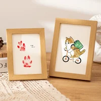 Diy Wooden Baby Pet Paw Print Footprint Handprint Photo Frame No Mess Ink Pad Imprint Kit Memorial For Newborn And Pet Lover 5