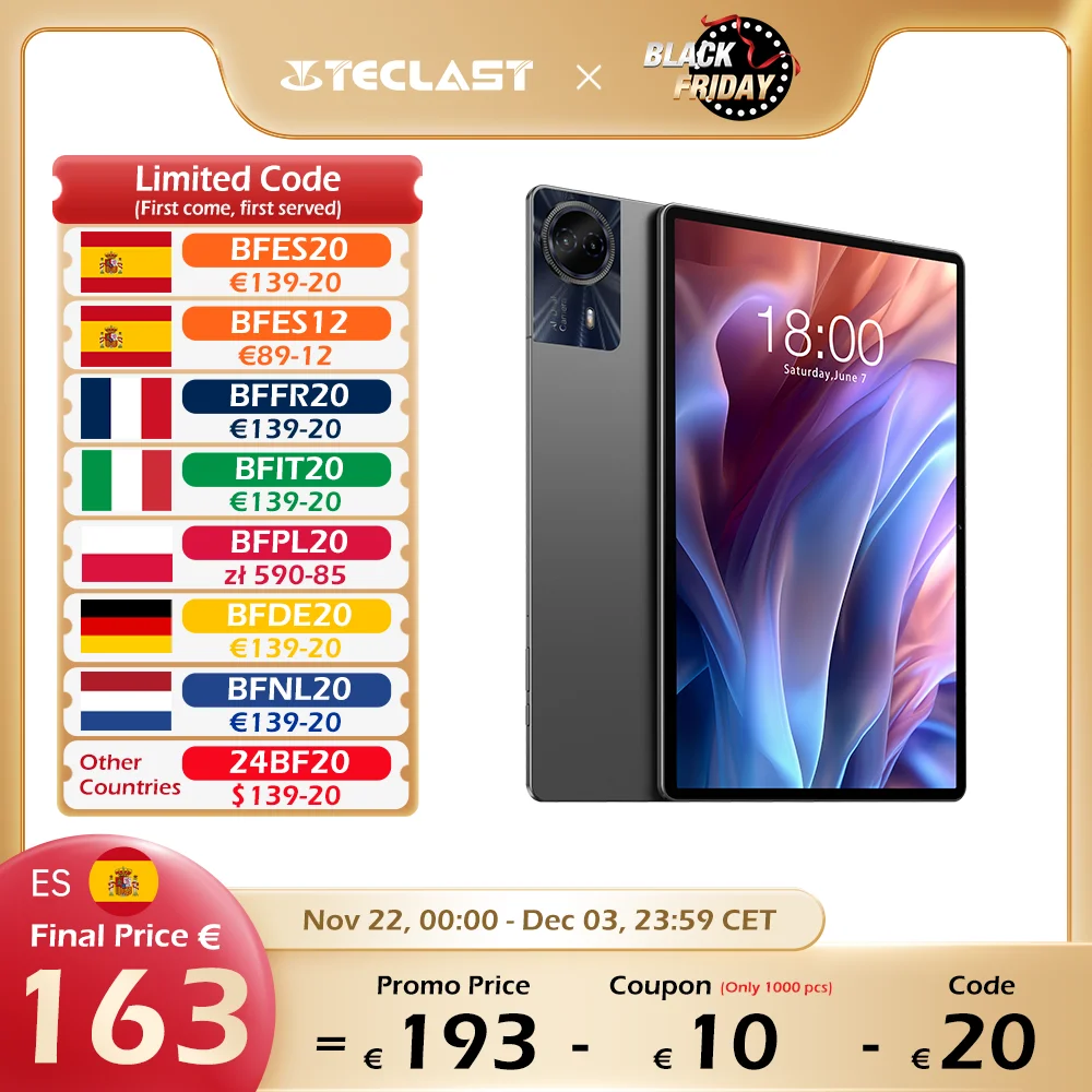 Teclast T65 Max 13 inch MTk Helio G99 MT6789 Android 14 tablet (8GB + 12GB expansion) 20GB RAM 256GB ROM 10000mAh double SIM 4G LTE 1920x1200 GPS Widevine L1 for Netflix