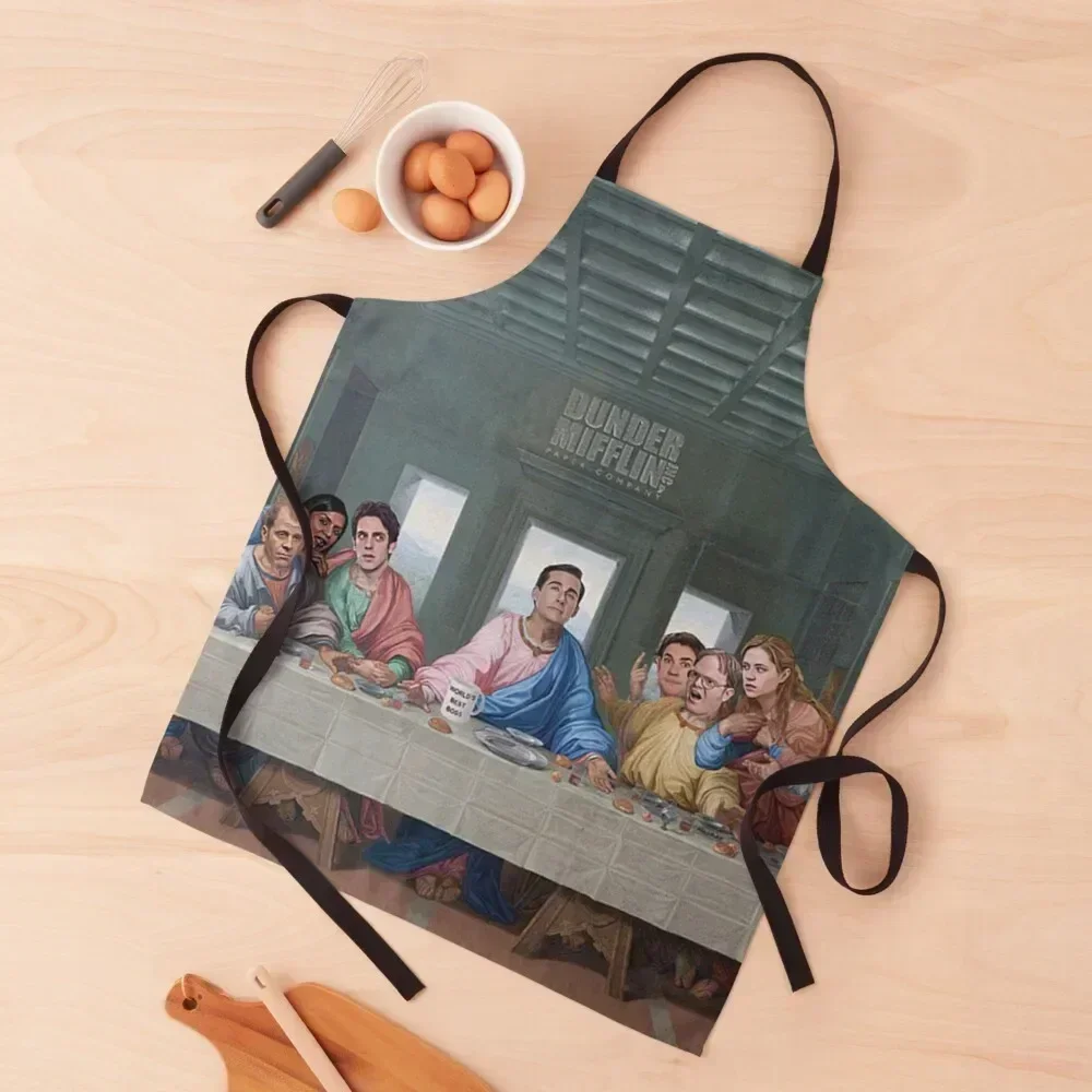 مريلة مطبخ The Last Supper Office Edition للنساء ورياض الأطفال ونادل المطبخ للفتيات