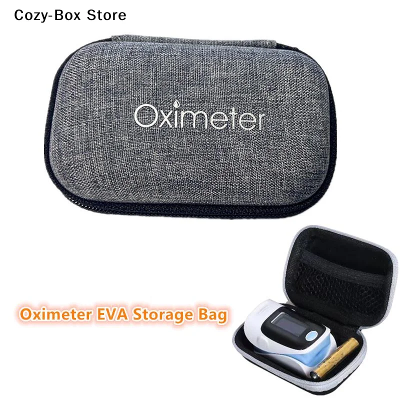 [ZY]Reinforced Oximeter Organizer EVA Storage Box For Fingertip Pulse Deluxe Blood Oxygen Saturation Zipper Monitors Home Case