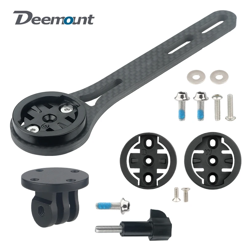 

Deemount Bike Carbon Fiber Computer Bracket Speedometer Headlight Mount Stand for Garmin/Wahoo/Gopro/Insta360/DJI Sports Camera
