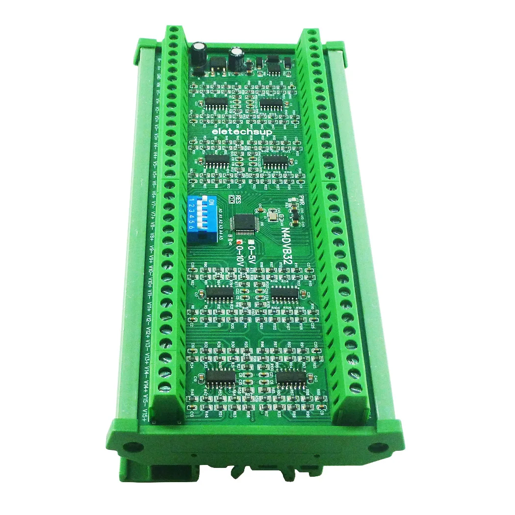 32AI RS485 Differential Voltage Collector Modbus RTU Analog Input 0-5V 0-10V ADC Signal Acquisition System for DC 12V 24V