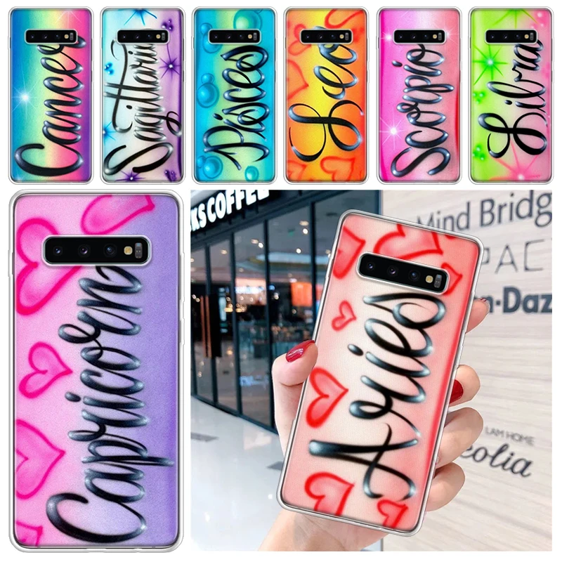 Aries Leo Libra Pisces Virgo Capricorn Soft Phone Case for Samsung Galaxy S24 S23 S22 S21 Ultra S20 FE S10 Plus S10E S9 S8 + Fun