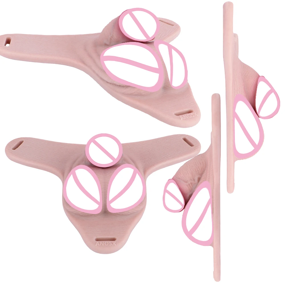 ANOSX Silicone Chastity Cage With Chastity Belt Realistic Dildo Pants Urethral Lock Male Penis Cages Strap On Penis Sleeve