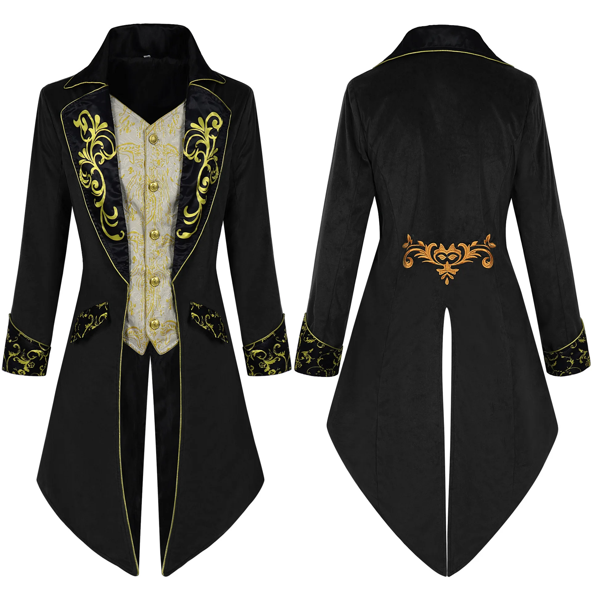 Cappotto da smoking gotico medievale europeo americano Steampunk
