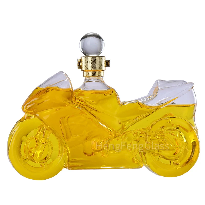 vintage motorcycle shaped whiskey decanter 750ML Glass Alcohol Bottle Unique Liquor Bar and Party Decorations for Liquor
