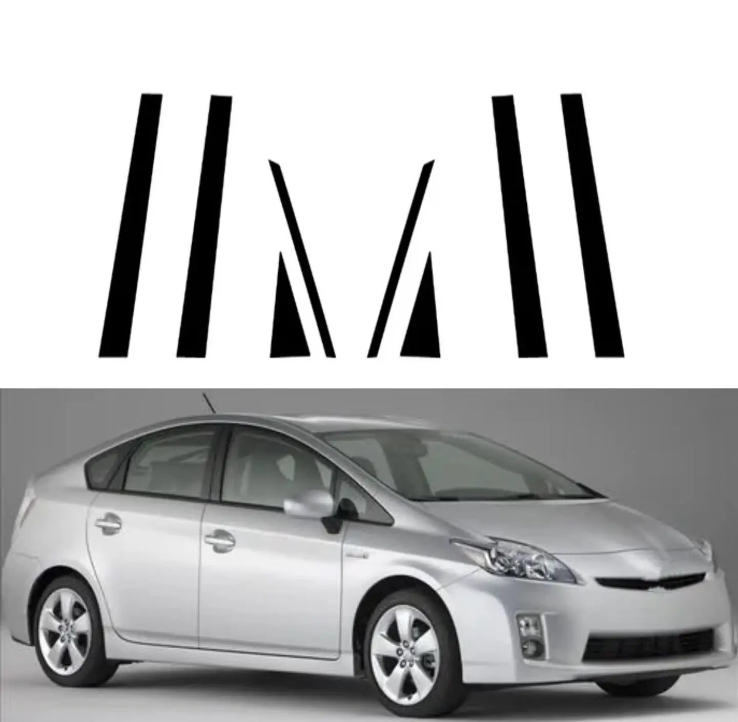 

Fit For Toyota Prius 2010 2011 2012 2013 2014 2015 Door Window Pillar Posts Trim Cover Decal Sticker Exterior Accessories