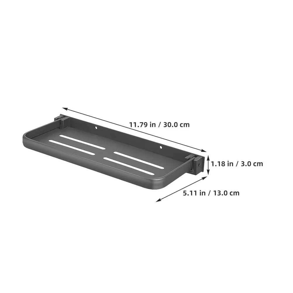2Pcs Foldable Wall Mounted Bathroom Shelf Space Saving Vanity Organizer No Drill Installation for Mirror Front Shower Toiletry