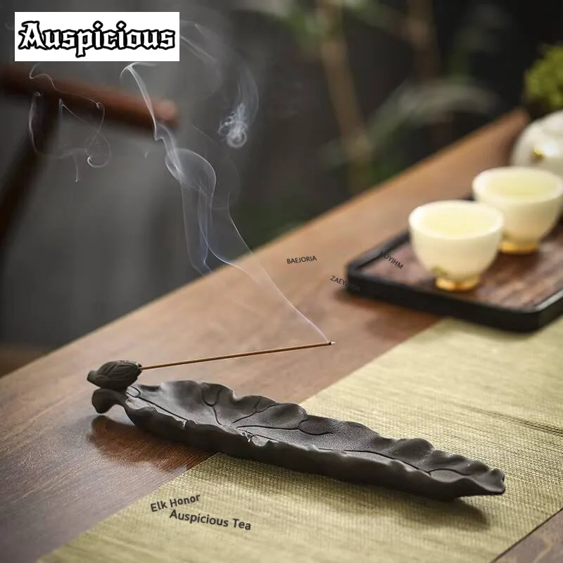 Antique Lotus Leaf Fragrance Insertion Incense Holder Creative Mist Smoking Steamers Scented Aromatic Tea Ceremony Decoration