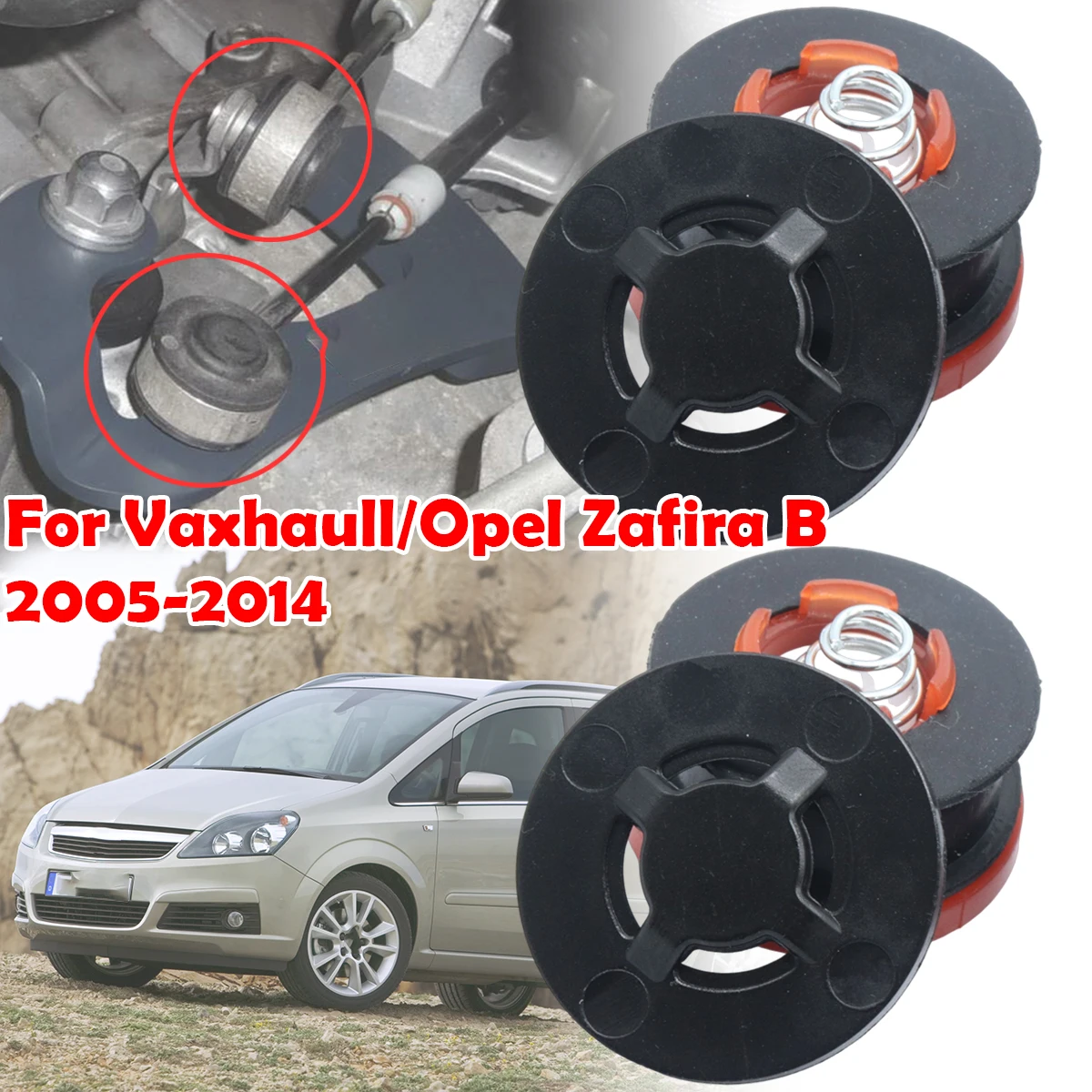

2Kit For Vaxhaull/Opel Zafira B 2005-2014 Upgrade Manual Gear Shift Cable Linkage End Rod Bush Connector Shifter lever Selector