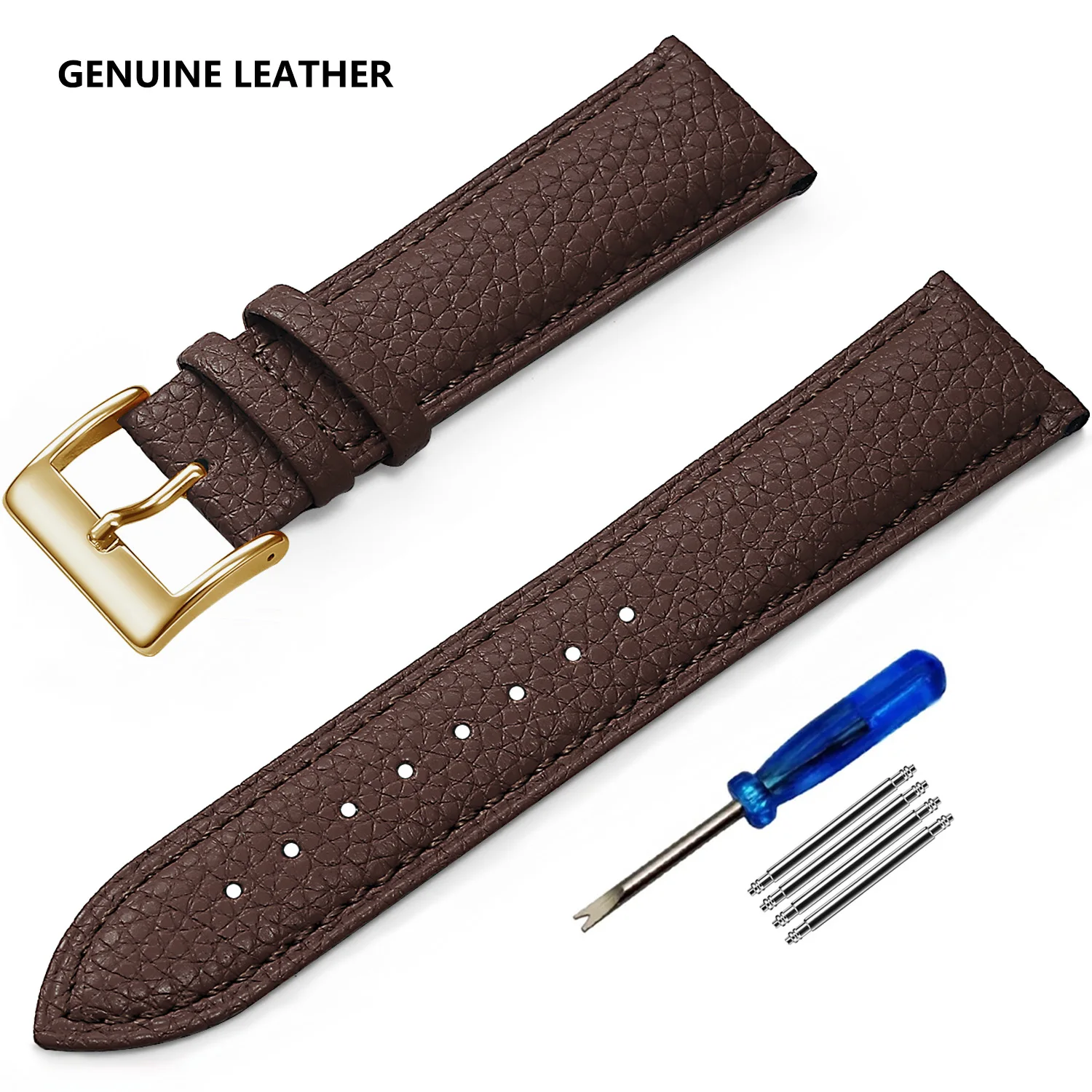 Genuine Leather Watch Band, Multiple Sizes