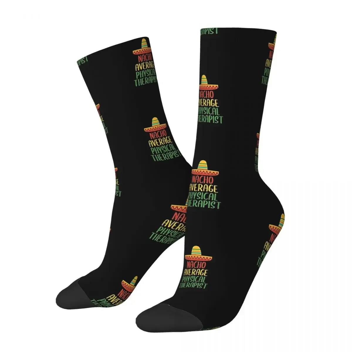 

Nacho Average Physical Therapist Socks Harajuku Sweat Absorbing Stockings All Season Long Socks for Man Woman's Christmas Gifts