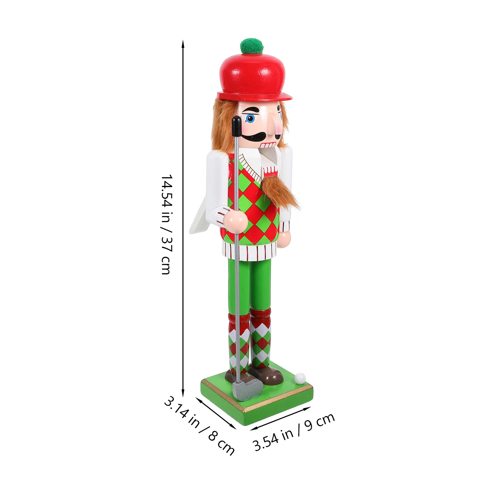 

Wooden Golf Theme Nutcracker Figure Christmas Desktop Decoration Home Xmas Decor Festive Holiday Ornament Small Tree Accessory