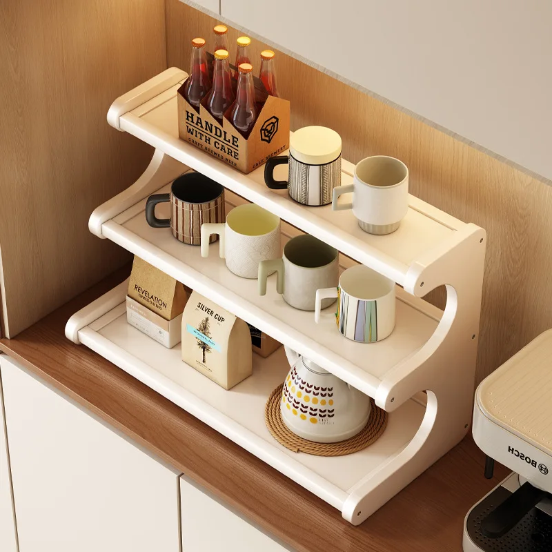 2/3-stufiger Schreibtisch-Organizer mit Getränkehalter – Aufbewahrungsregal für Büro und Esstisch, perfekt für kleine Displays und Essentials