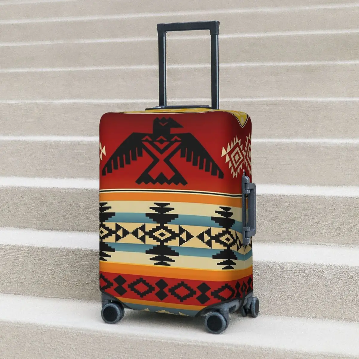 

Чехол для чемодана с индейским рисунком Thunderbird, защитные эластичные защитные чехлы для дорожного багажа на 18-32 дюймов