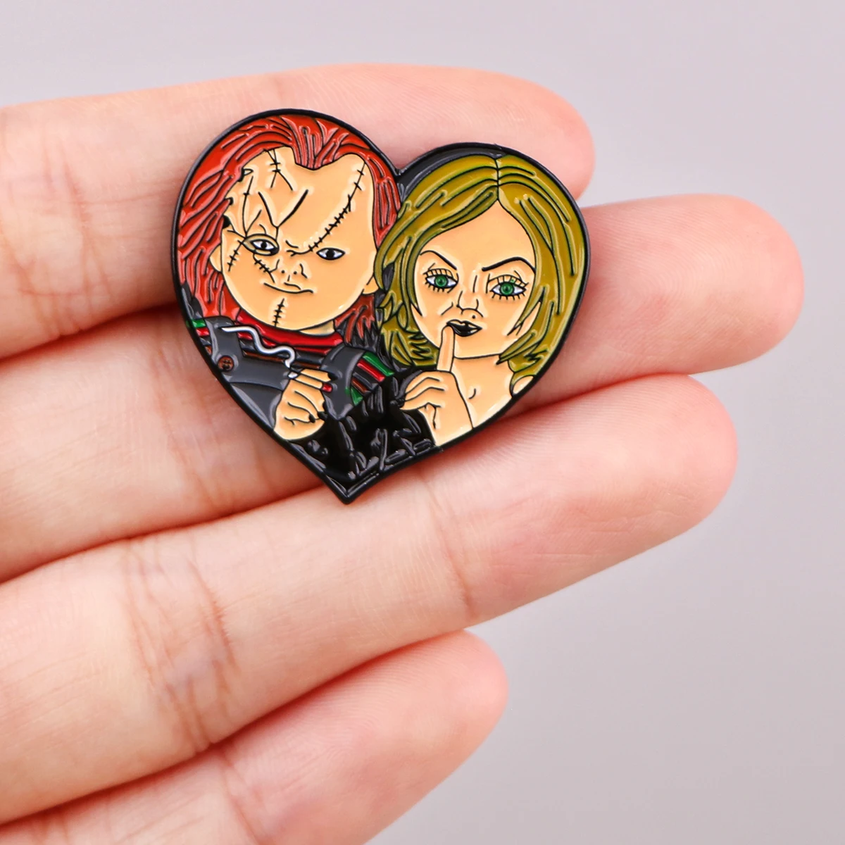 Horror Bride Enamel Pin Brooches for Women Men Lapel Pins Badges on Backpack Clothes Accessories Movie Jewelry Halloween Gifts