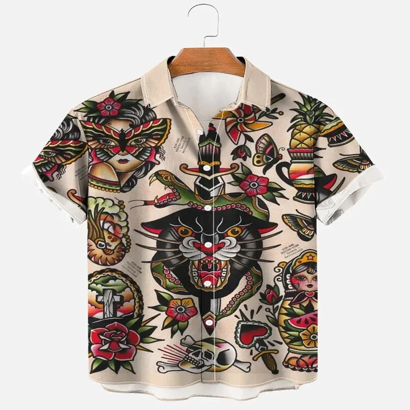 

Vintage Tiger Animal Hawaiian Shirt 3D All Over Printed Hawaiian Shirt for Men and Women Casual Shirt Unisex