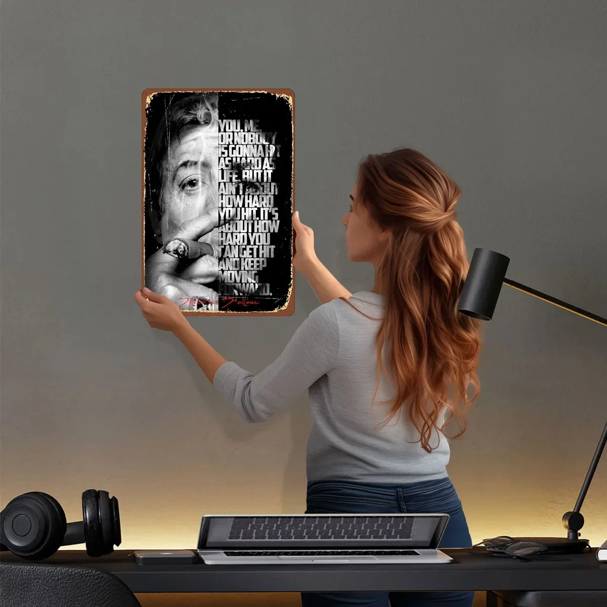 سيلفستر ستالون الملاكم المشارك الملاكمة علامات معدنية ديكور لغرفة الديكور لوحات القصدير المخصصة ل جدار الفن الديكور الرجعية #2