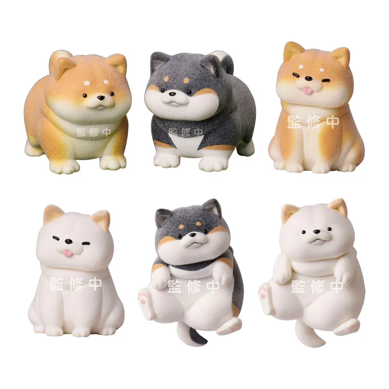 Oryginalne zabawki kapsułkowe Stasto Śliczne pluszowe czarno-białe ozdoby Shiba Inu Uzdrawiająca figurka zwierzęcia Kolekcja modeli zabawek anime