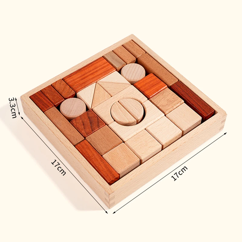 Holzkiste Solide große Partikel Montage Baustein Spielzeug Kinder pädagogische DIY Baustein räumliches Denkspiel Geschenk