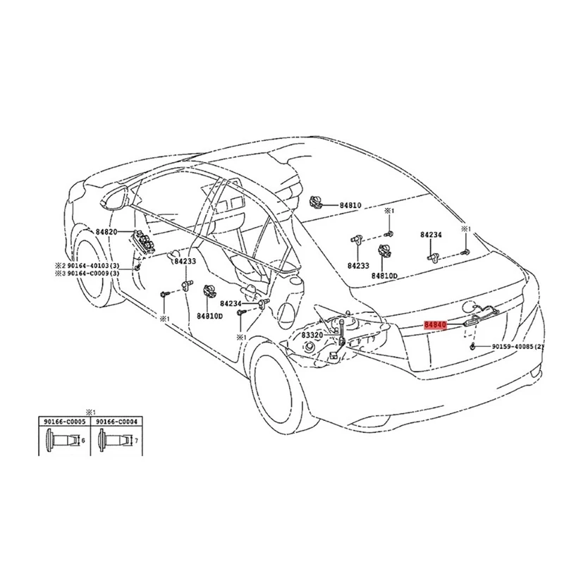 Sakelar pembuka tutup pintu belakang mobil 84840-52030 untuk Toyota Yaris Vios 2013-2018 tombol sakelar lepas Hatch belakang pintu belakang