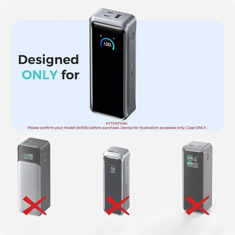 24-hour delivery Protective Silicone Case(26, 250Mah 300W) For Anker Power Bank(300W/A110A), Travel Cover- Case Only In Gray
