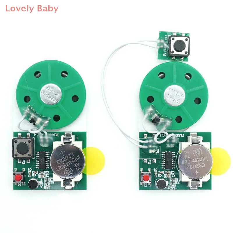 【BBS-7】1 Piece 25 Seconds Recording Module Button Control Compact With Double Faced Adhesive Tape Recordable Sound Chip PCB
