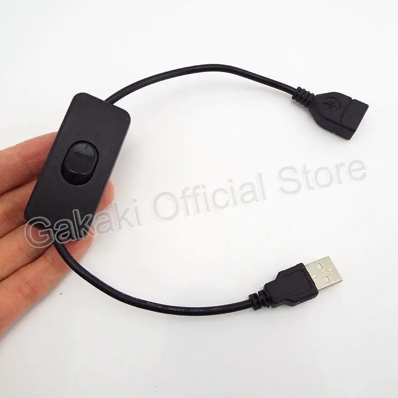 USB Cable Male to Female with Switch ON/OFF Extension Power Supply Line Durable Adapter 28cm