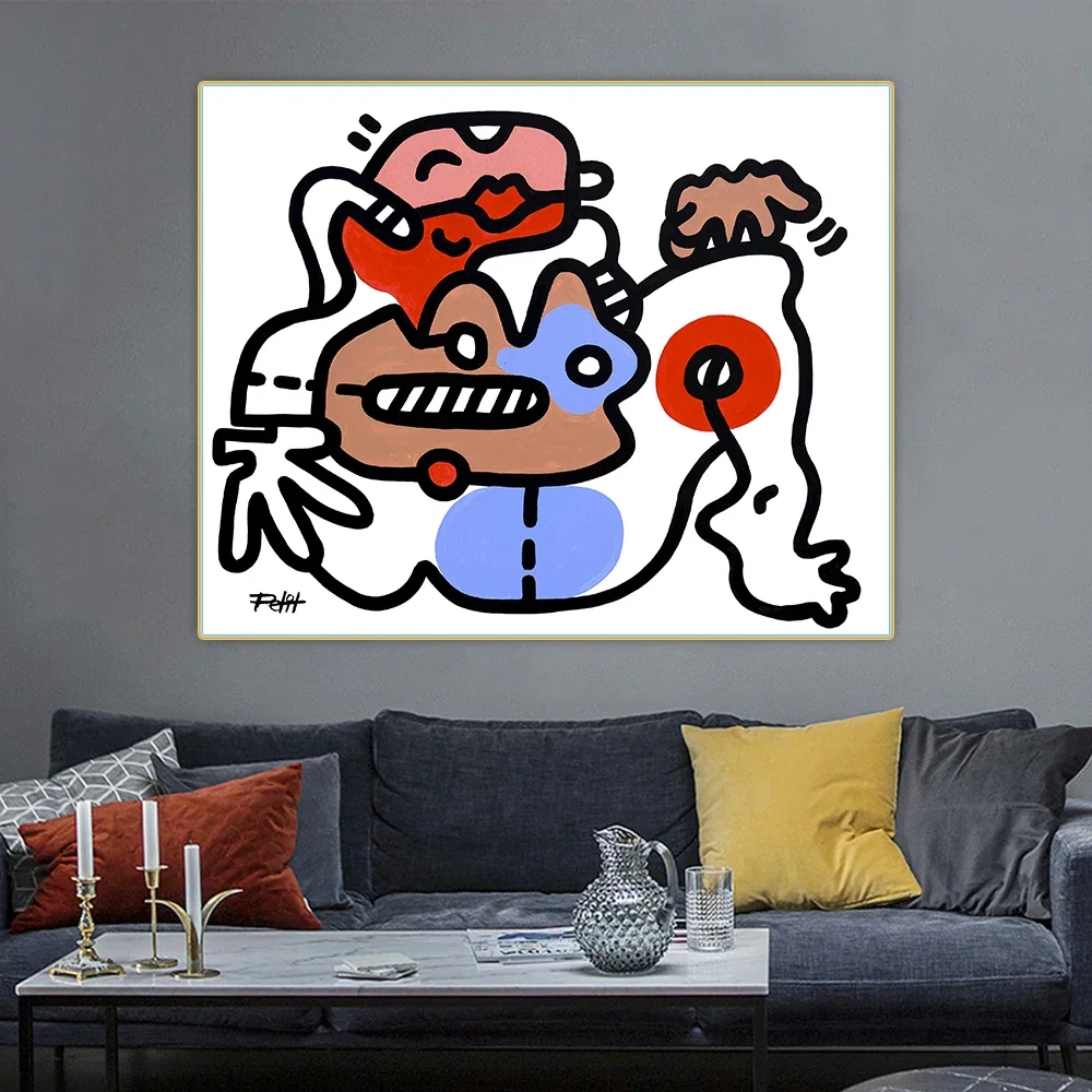 Charnelles montañas, de Jean Pierre Petit, lienzo de dibujos animados abstractos, pintura al óleo, imagen estética, decoración de pared, decoración del hogar