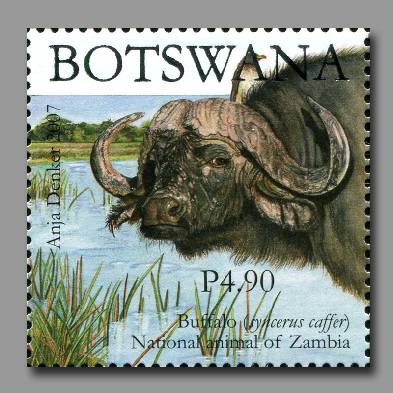 Botswana-Poststempel, Porto, Y2007, nationale Tiere, 1 Blatt 5, komplett neu, postfrisch, Sammlerstempel, Material für Scrapbooking – Detail 4