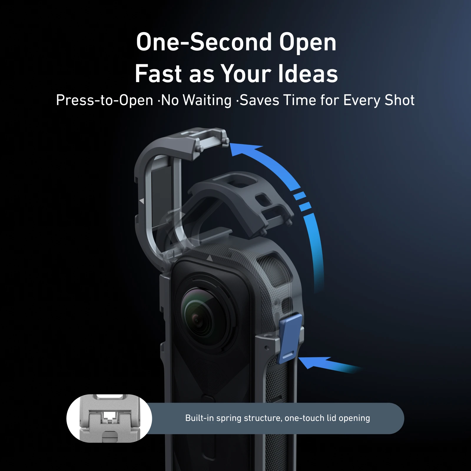 

Camera Cage for Insta360 X5 Camera Accessories Telesin Sports Universal Quick-Release Baseplate Barrier-Free Design Reduce Noise