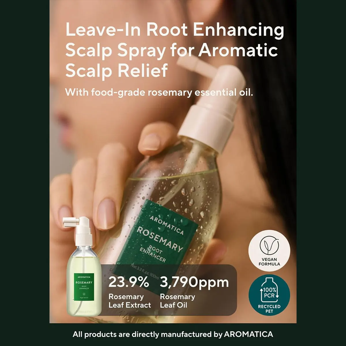 Aromatica Rosemary Root Enhancer,Scalp Nourishment & Intense Hydration,Non-Greasy & Lightweight,Korean Skincare,Korean Makeup