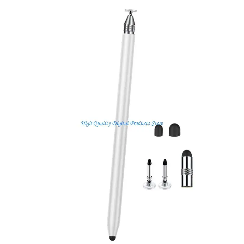 U2JE 다중 사용 스타일러스 펜 두 팁 소프트 실리콘 펜촉 스크린 보호 정제 정제 전화 호환