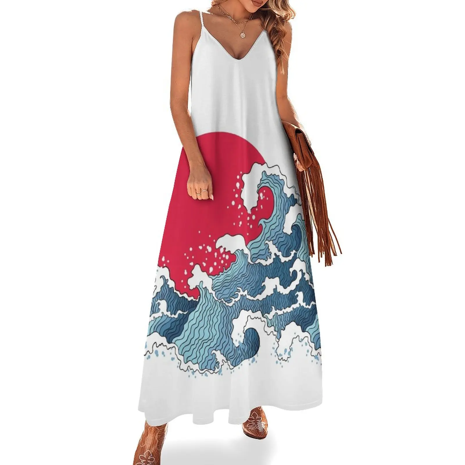

Rising Sun Hokusai - Spirit of Japan Sleeveless Dress Elegant gowns Summer women's clothing women's summer jumpsuit Dress