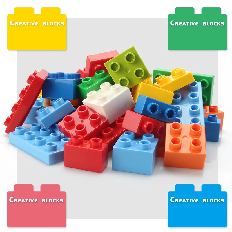 50pcs/set Children's Creative Versatile Bricks Large Particle Building Blocks Early Education Puzzle Toys For Kids Xmas Gifts