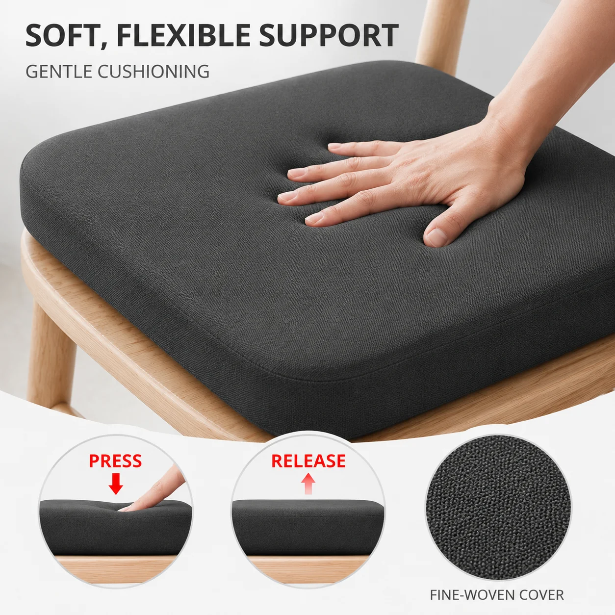 超厚手のソフトフォームシートクッション、オフィスチェアや車用 - Office Chair Cushion のレビューと価格