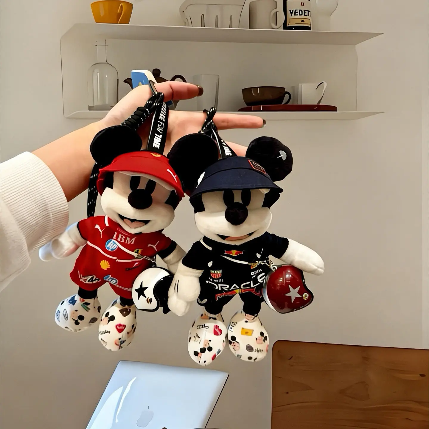 

Disney Mickey & Friends F1 Racing Series Keychain Cute Cartoon Motorsport Pendant Bag Charm Collectible Gift for Fans