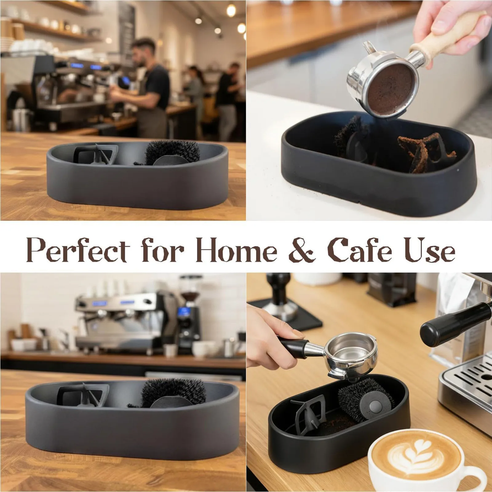 Coffee Portafilter Cleaning Kit, Stainless Steel Set with Brush & Holder, Ideal for Coffee Grounds, Home, Café, Bar & Kitchen